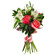 Bouquet of roses and alstroemerias with greenery. Brest