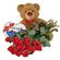 red roses with teddy and chocolates. Brest